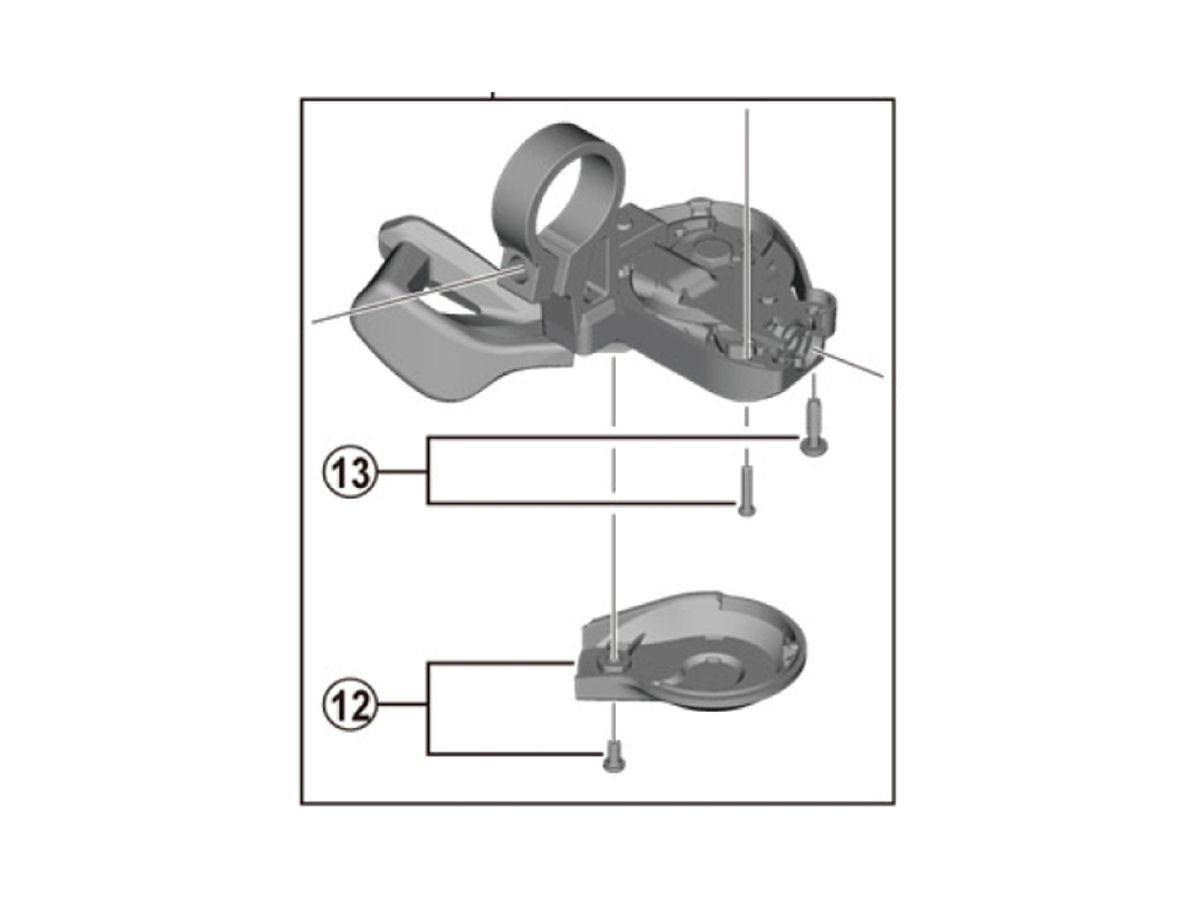 Shimano Deore - Skrue til øvre dæksel til venstre skiftegreb - SL-M5100