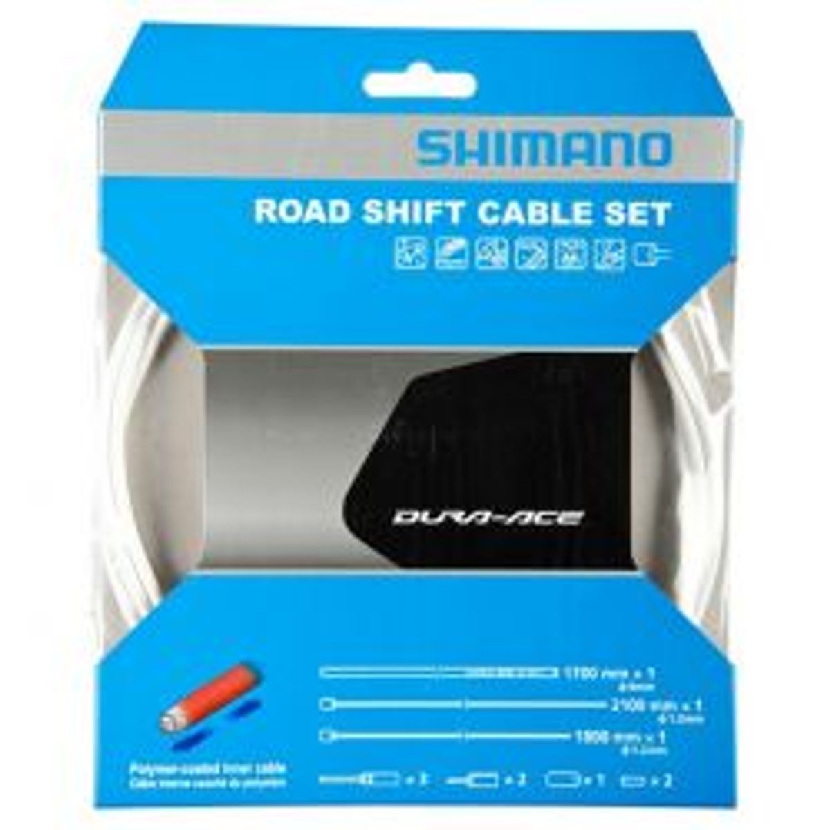 Shimano Gearkabelsæt Racer Da9000 Hvid Polymer Belagt Wire - Cykelreservedele