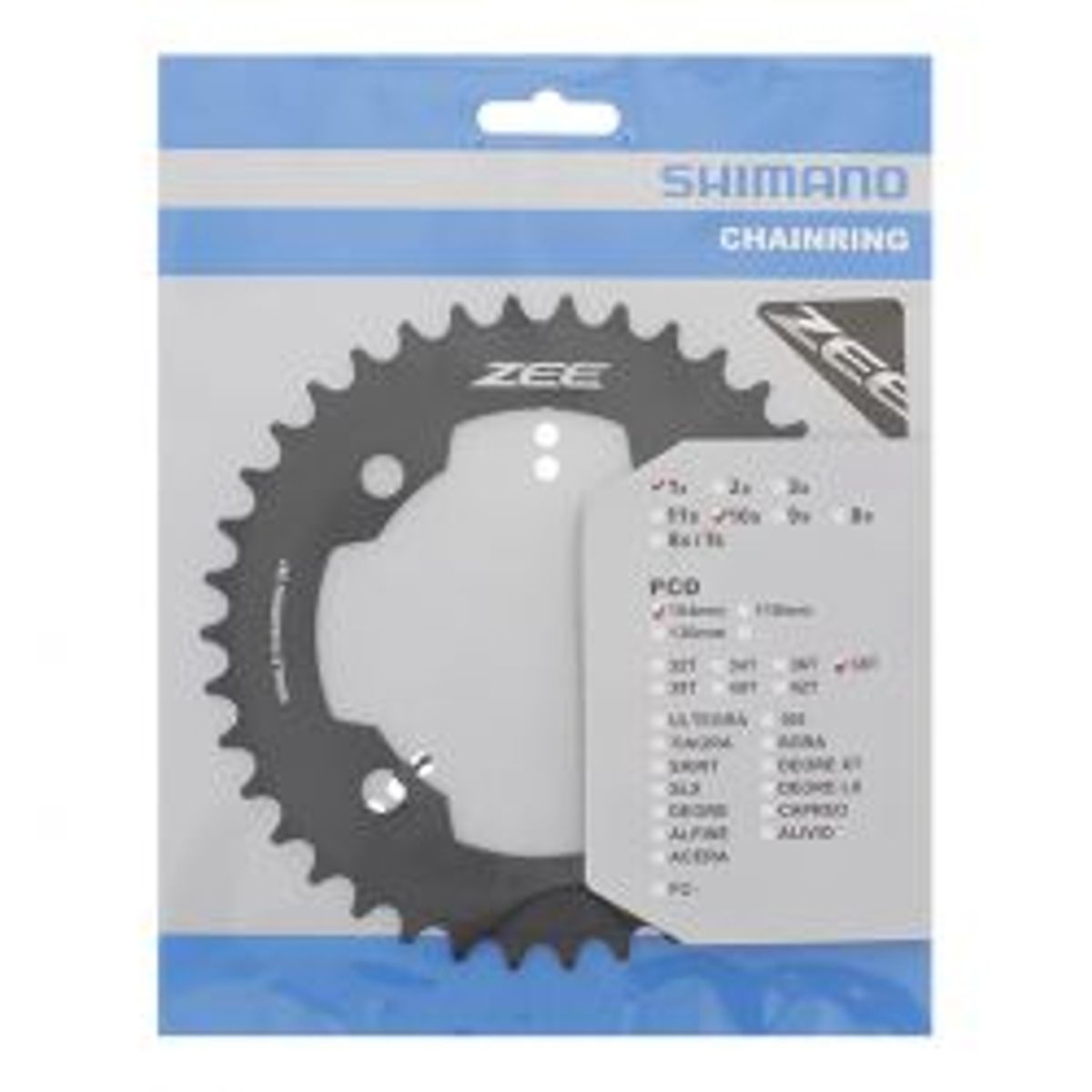 Shimano Klinge 38t Fc-m640 Zee 104mm Sort Tandhjul 10-sp - Cykel klinge