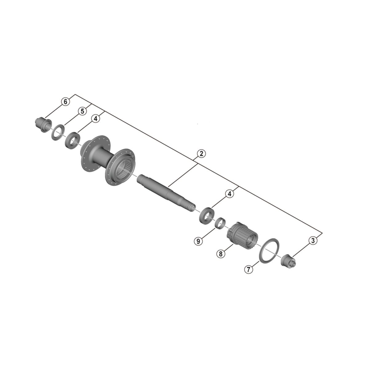 Shimano MT401 - Aksel sæt til bagnav 12 gear - Disk center lock - 135mm - FH-MT401