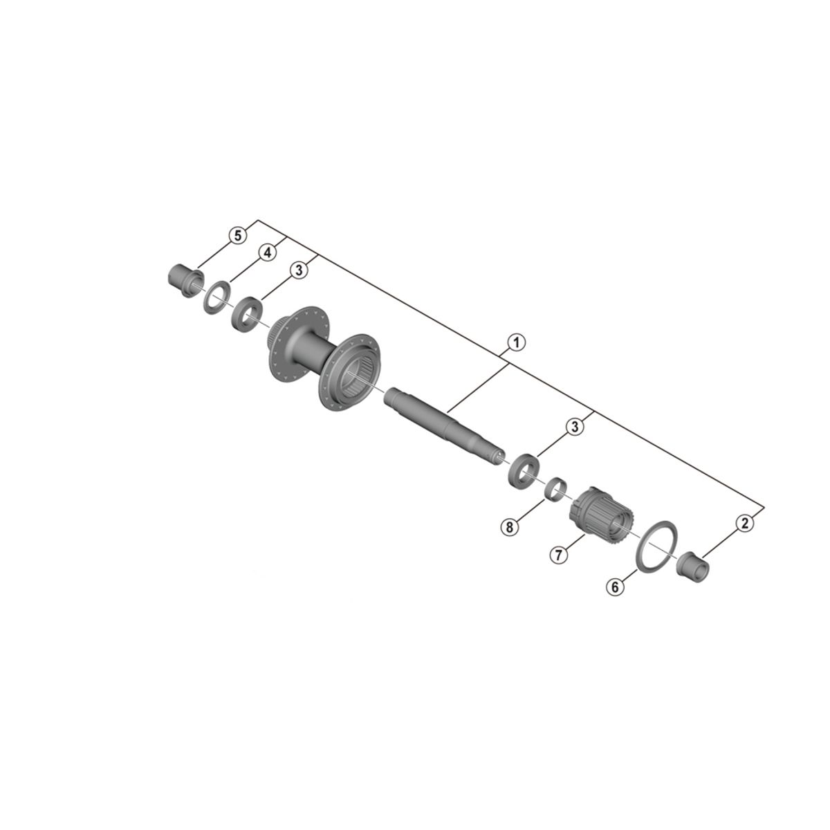 Shimano MT410 - Aksel sæt E-Thru til bagnav 12 gear - Disk center lock - 148mm - FH-MT410