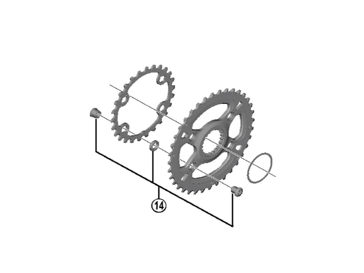 Shimano XT - Klingebolte - 4 stk. - FC-M8100