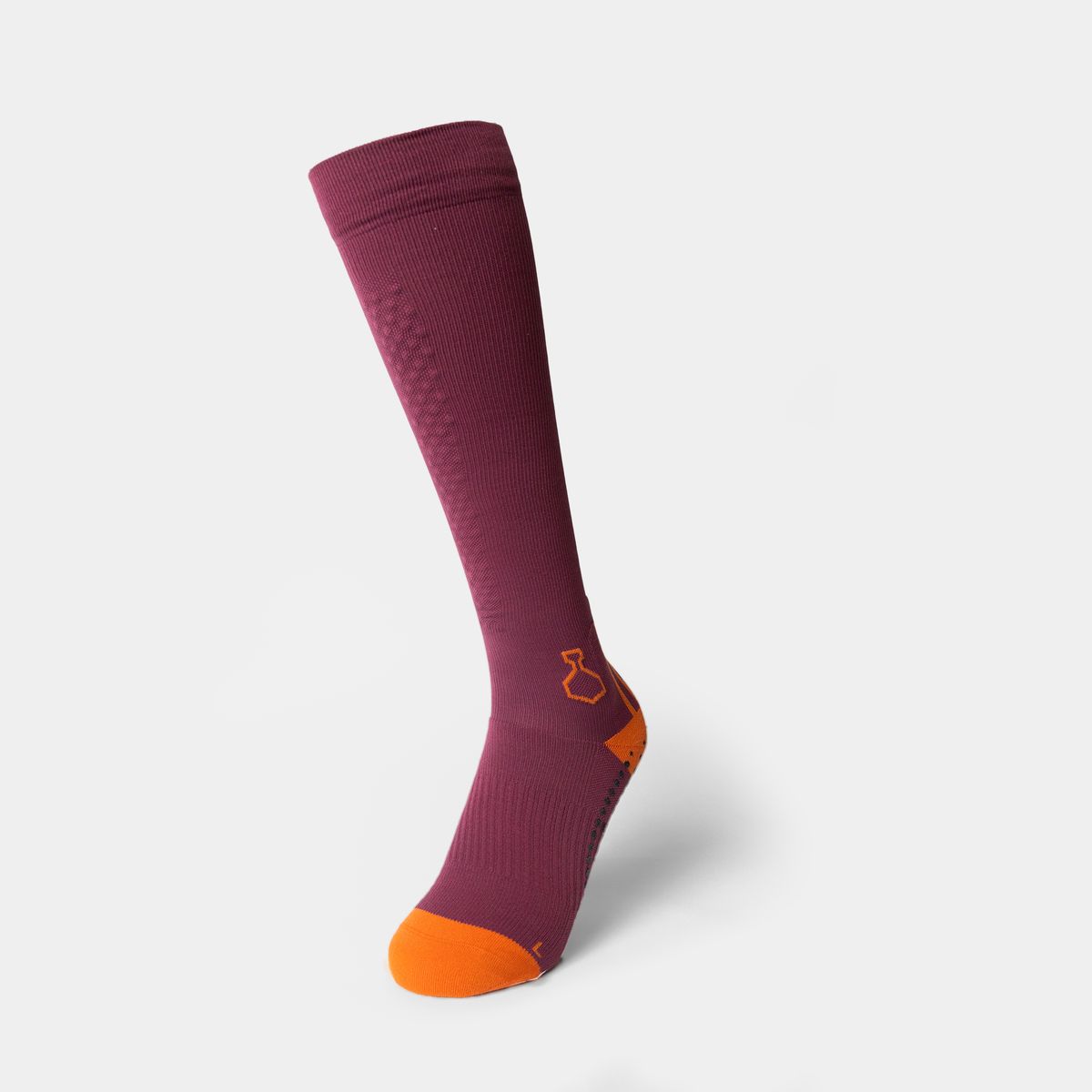 SHIN-TECH GRIP RUNNING SOCK - Bordeaux