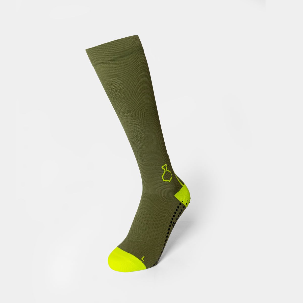 SHIN-TECH GRIP RUNNING SOCK - Dusty Green