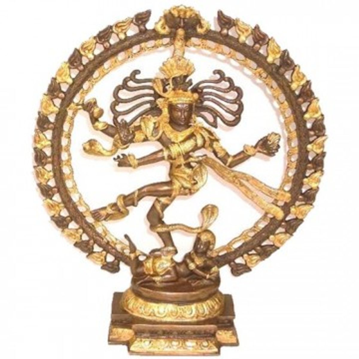 Shiva Nataraj messing two colour - Shiva figurer - GodKarmaShop