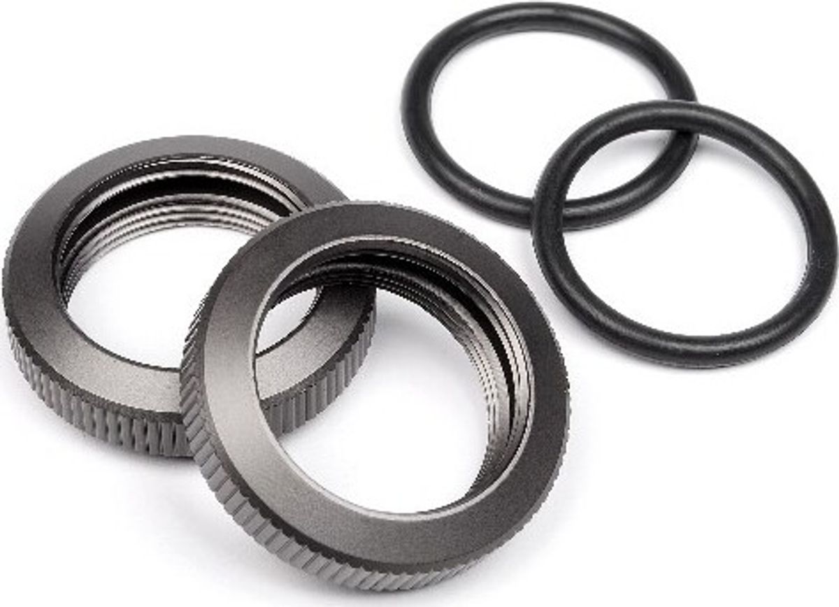 Shock Adjuster Nut 20mm (gunmetal/2pcs) - Hp102155 - Hpi Racing