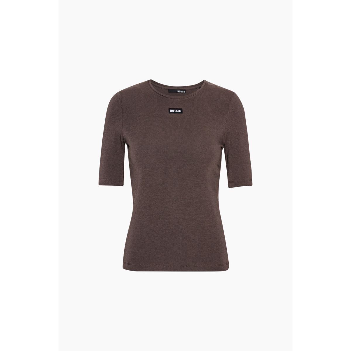 Short Sleeve T-Shirt - Chocolate Brown - ROTATE - Brun XL