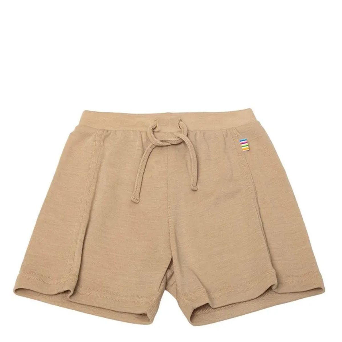 Shorts i beige-brun uld-silke