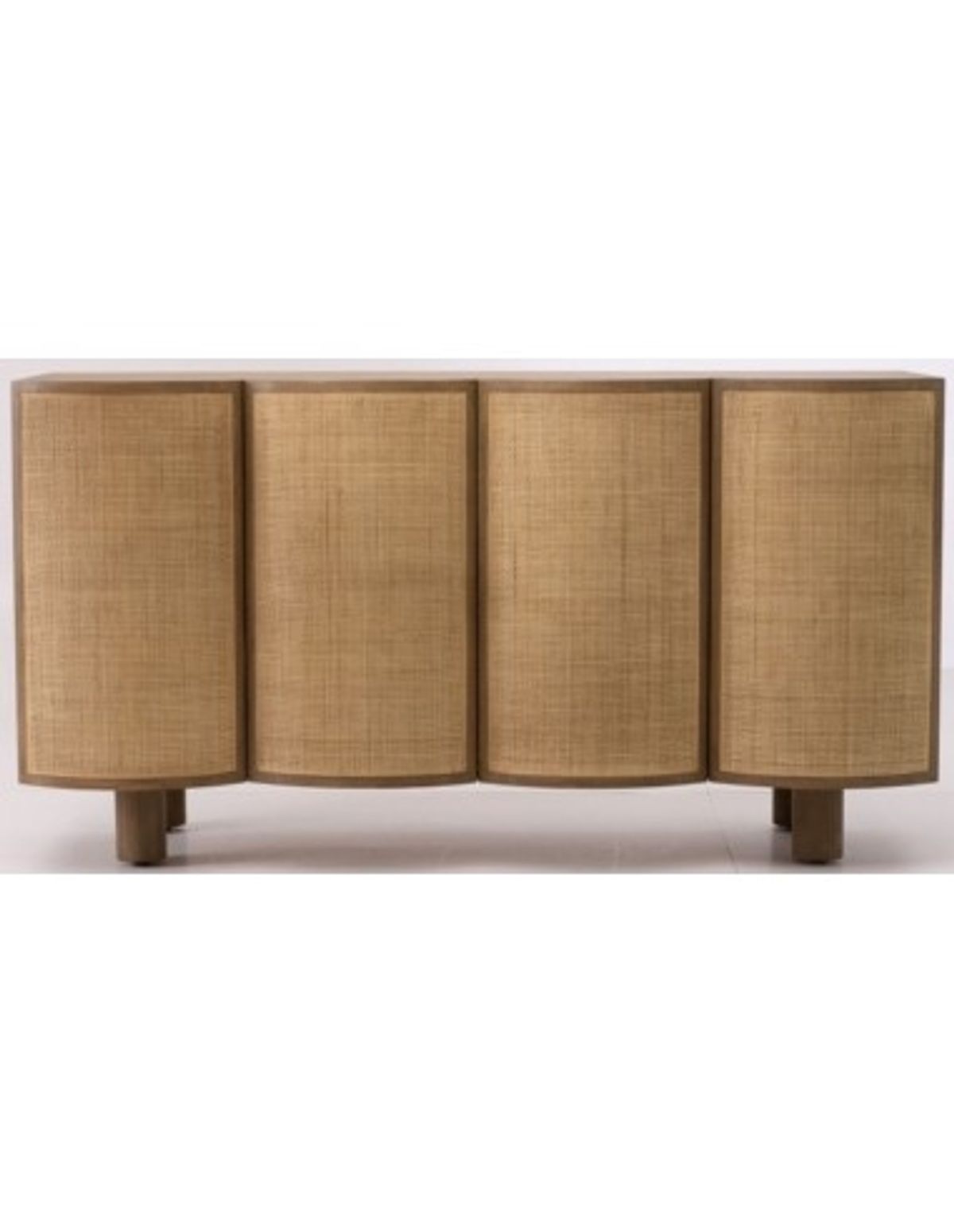 Sideboard i egetræ og rattan B160 cm - Eg/Natur