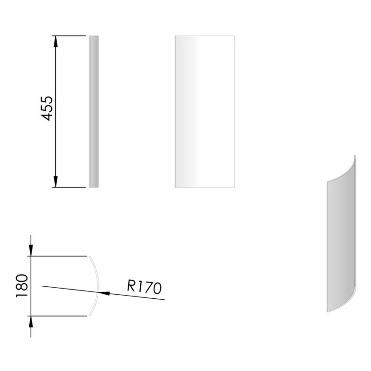 Sideglas, ydre, buet TermaTech TT23