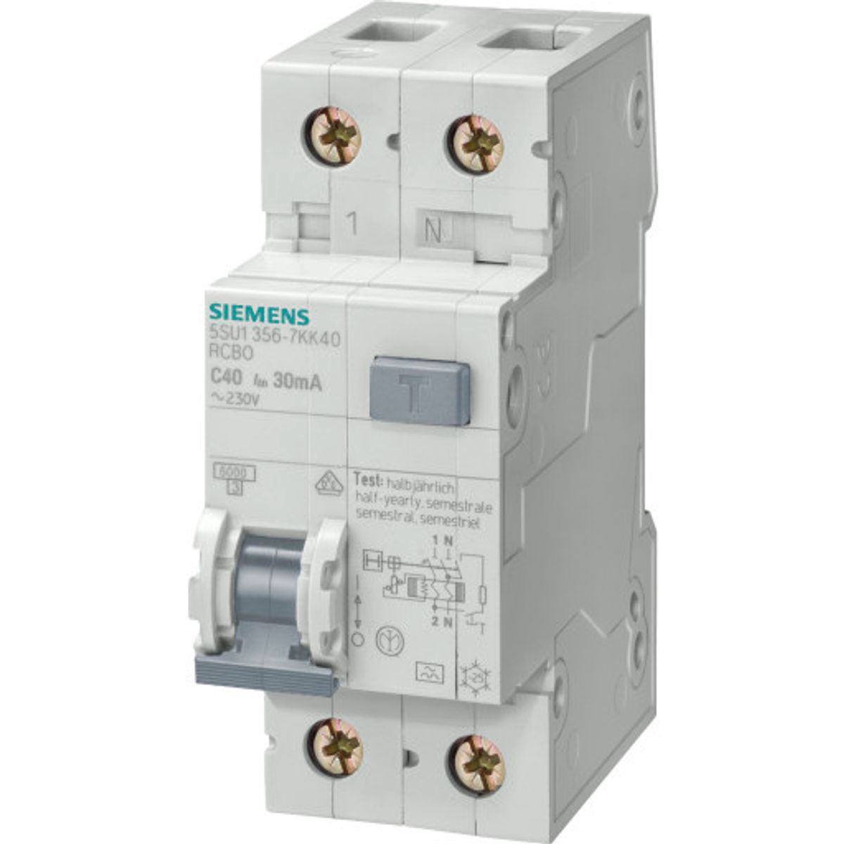 Siemens S5U HPFI kombiafbryder C 1P+N på 10A