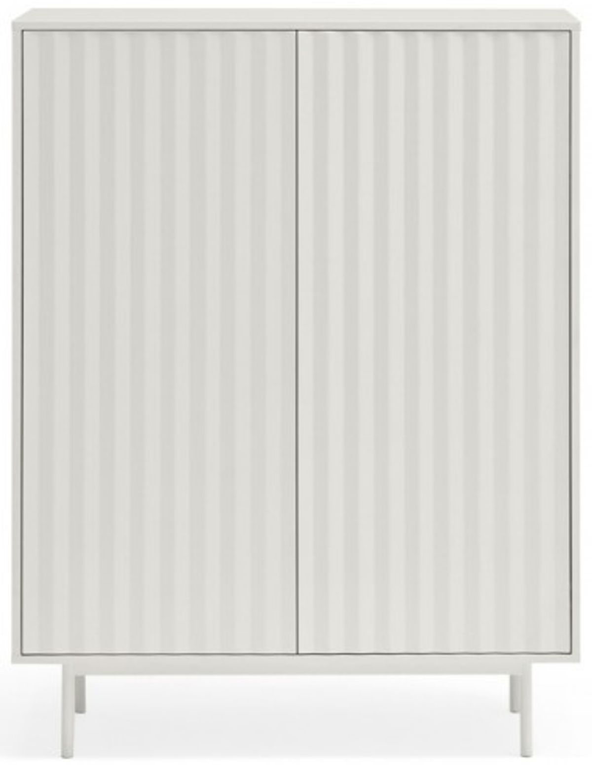 Sierra highboard i metal og mdf finér H130 cm - Hvid/Hvid