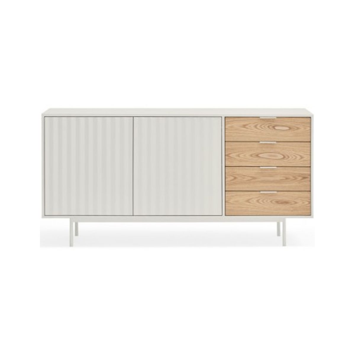 Sierra sideboard i metal og mdf finér B159 cm - Hvid/Eg