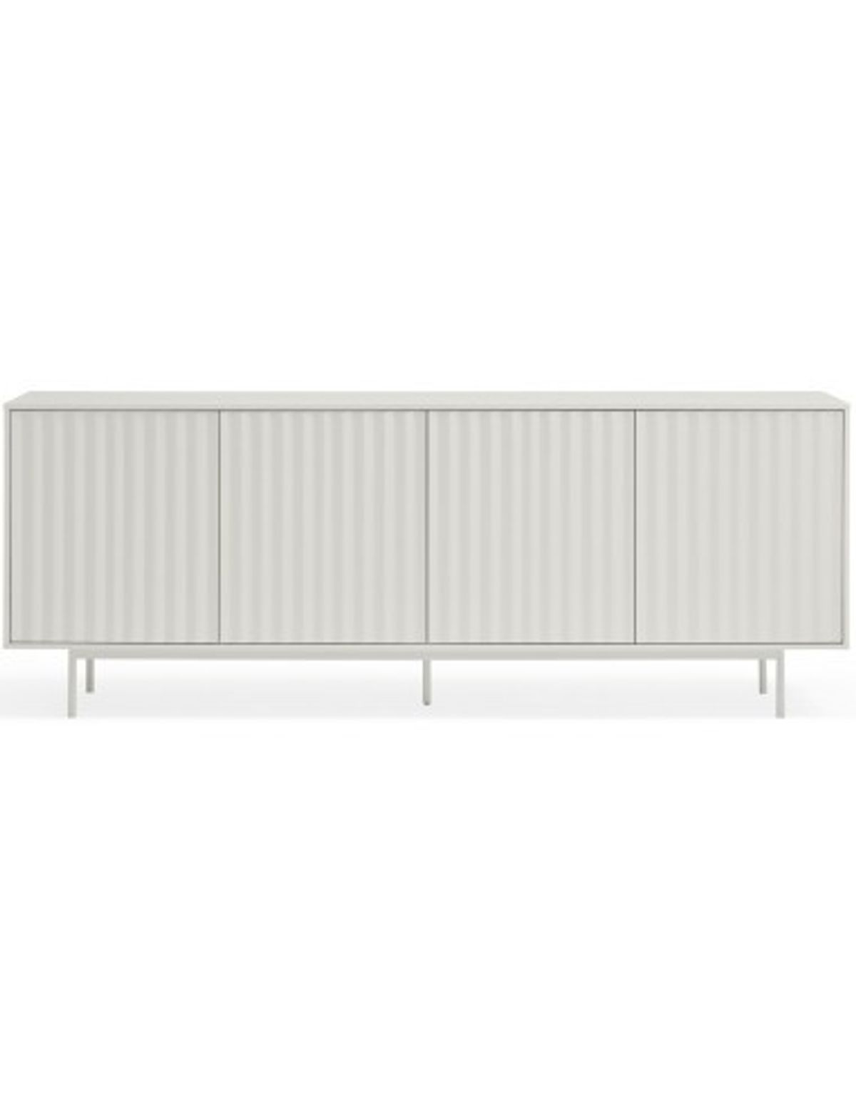 Sierra sideboard i metal og mdf finér B211 cm - Hvid/Hvid