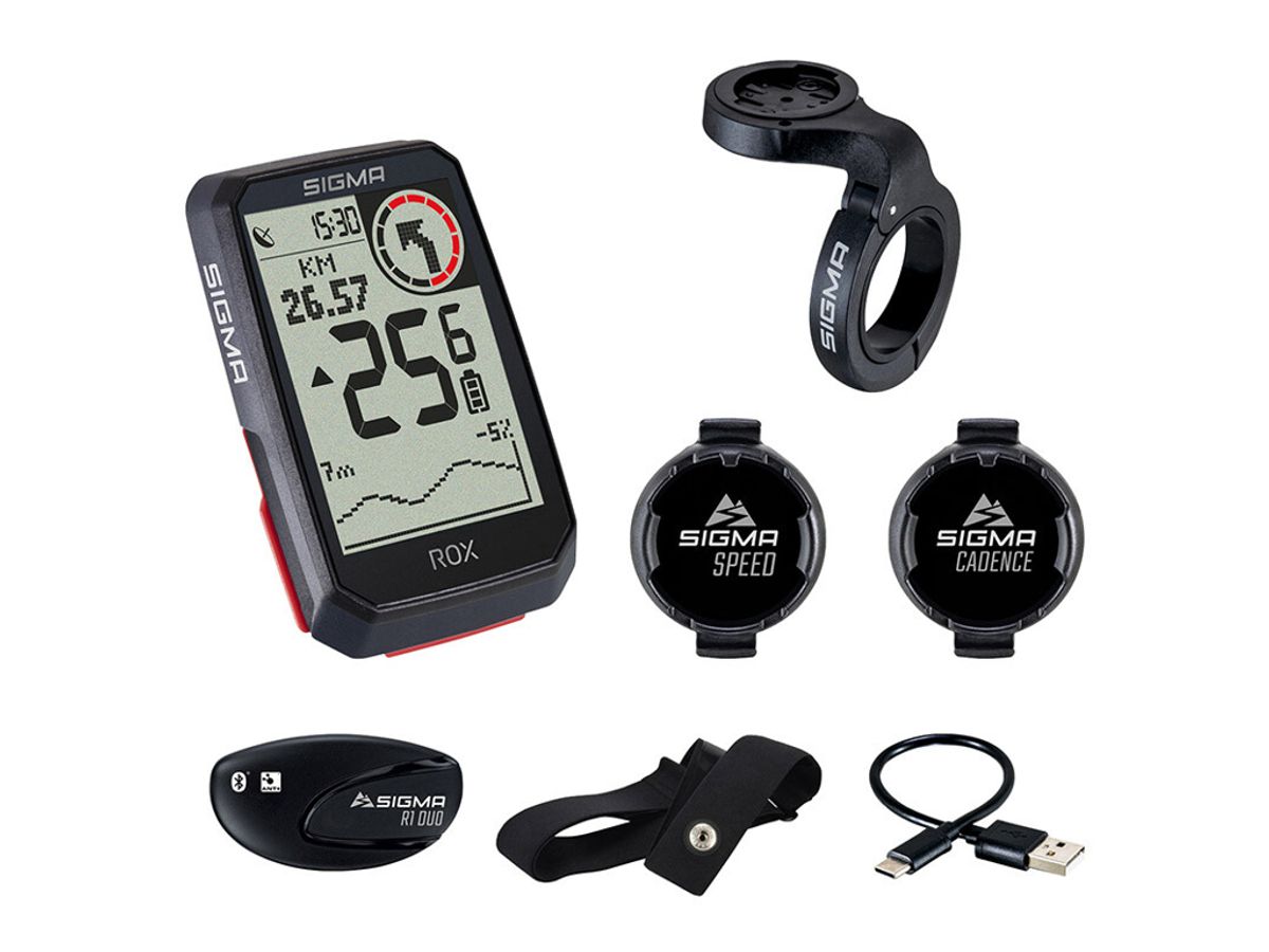 Sigma ROX 4.0 - Cykelcomputer med GPS - Sensor Bundle - Sort