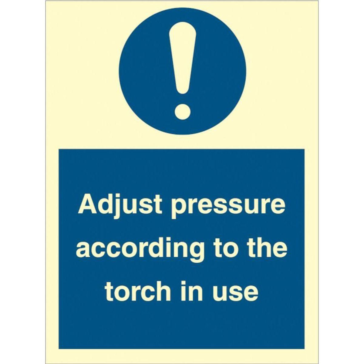 Sign IMO Adjust pressure according to the torch in use 106074