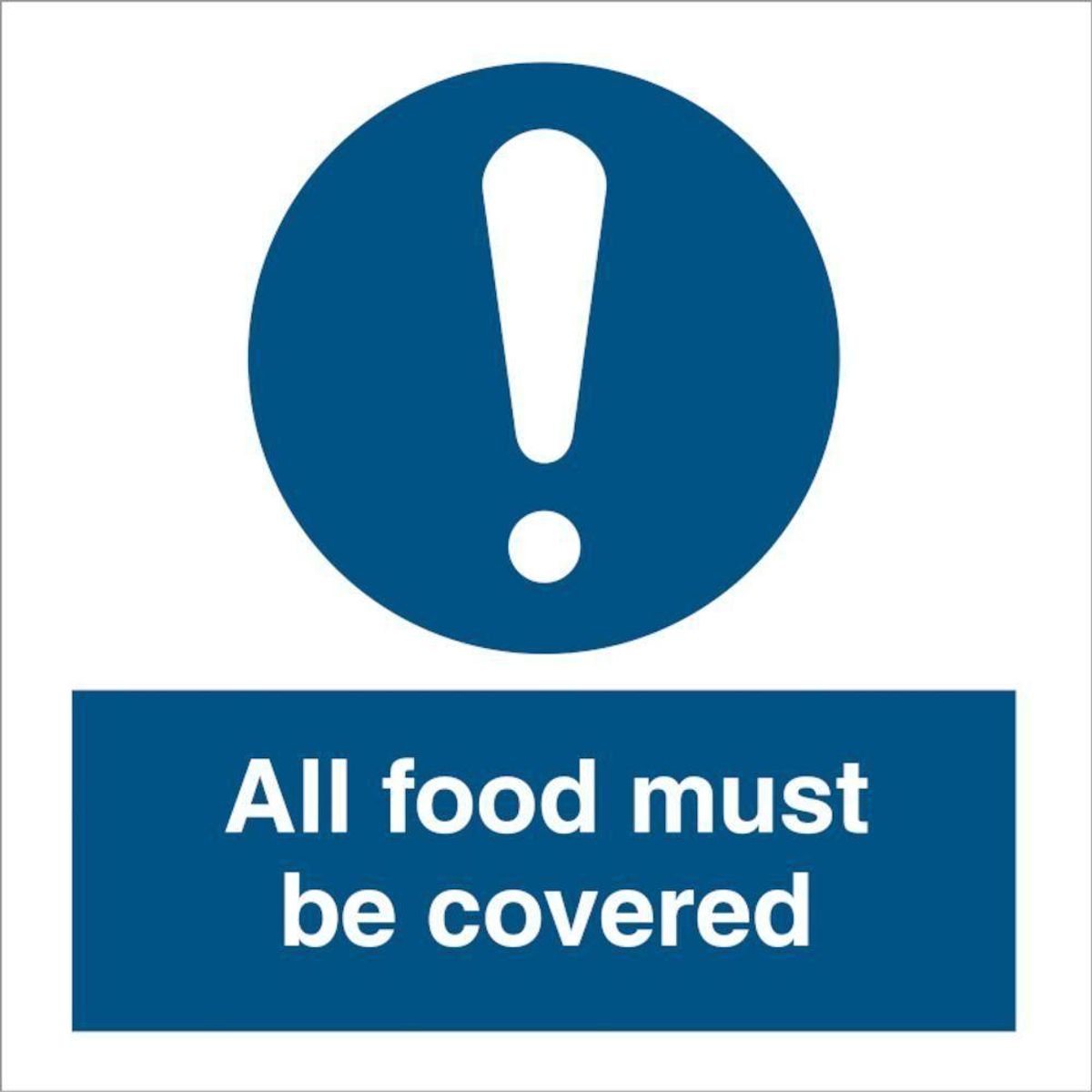 Sign IMO All food must be covered 106276