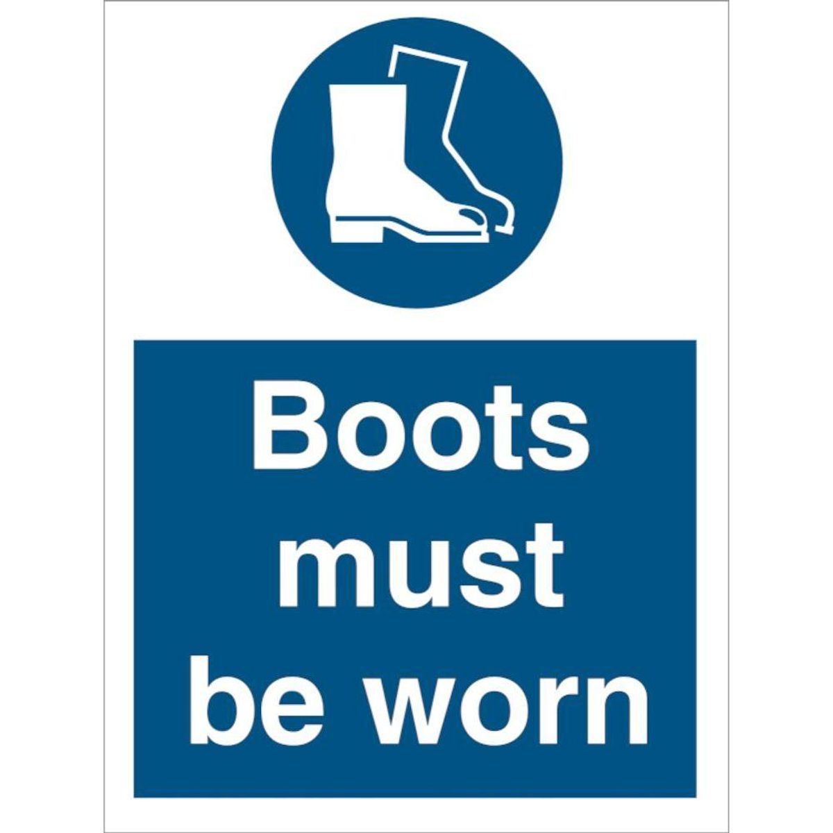 Sign IMO Boots must be worn 106050