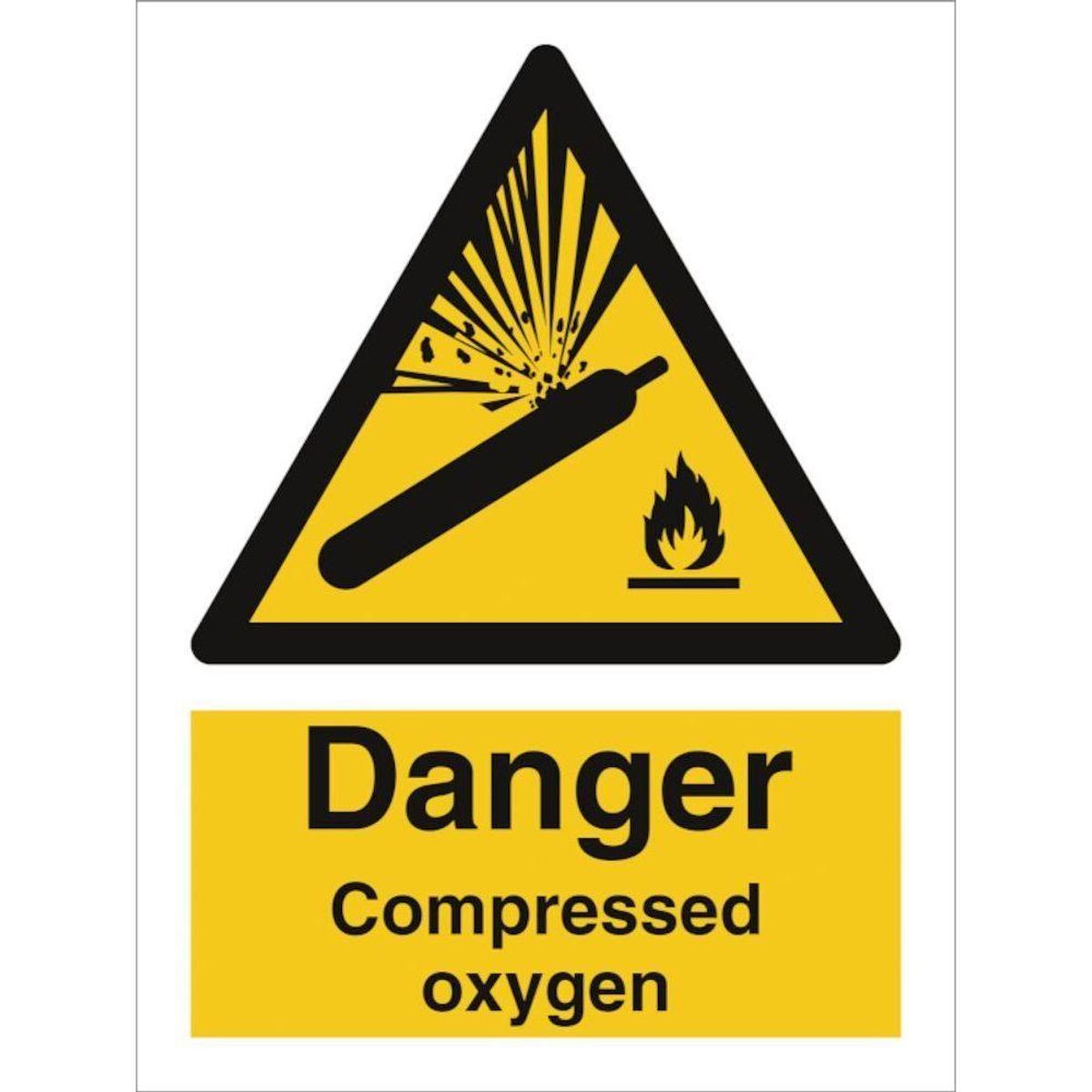 Sign IMO Danger Compressed oxygen 107068