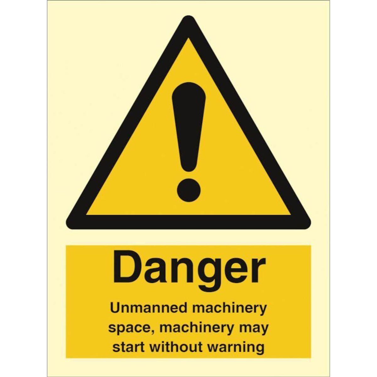 Sign IMO Danger Unmanned machinery space... 107059