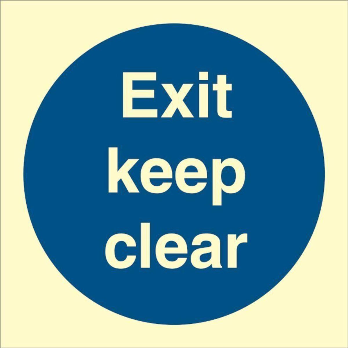 Sign IMO Exit keep clear 106110