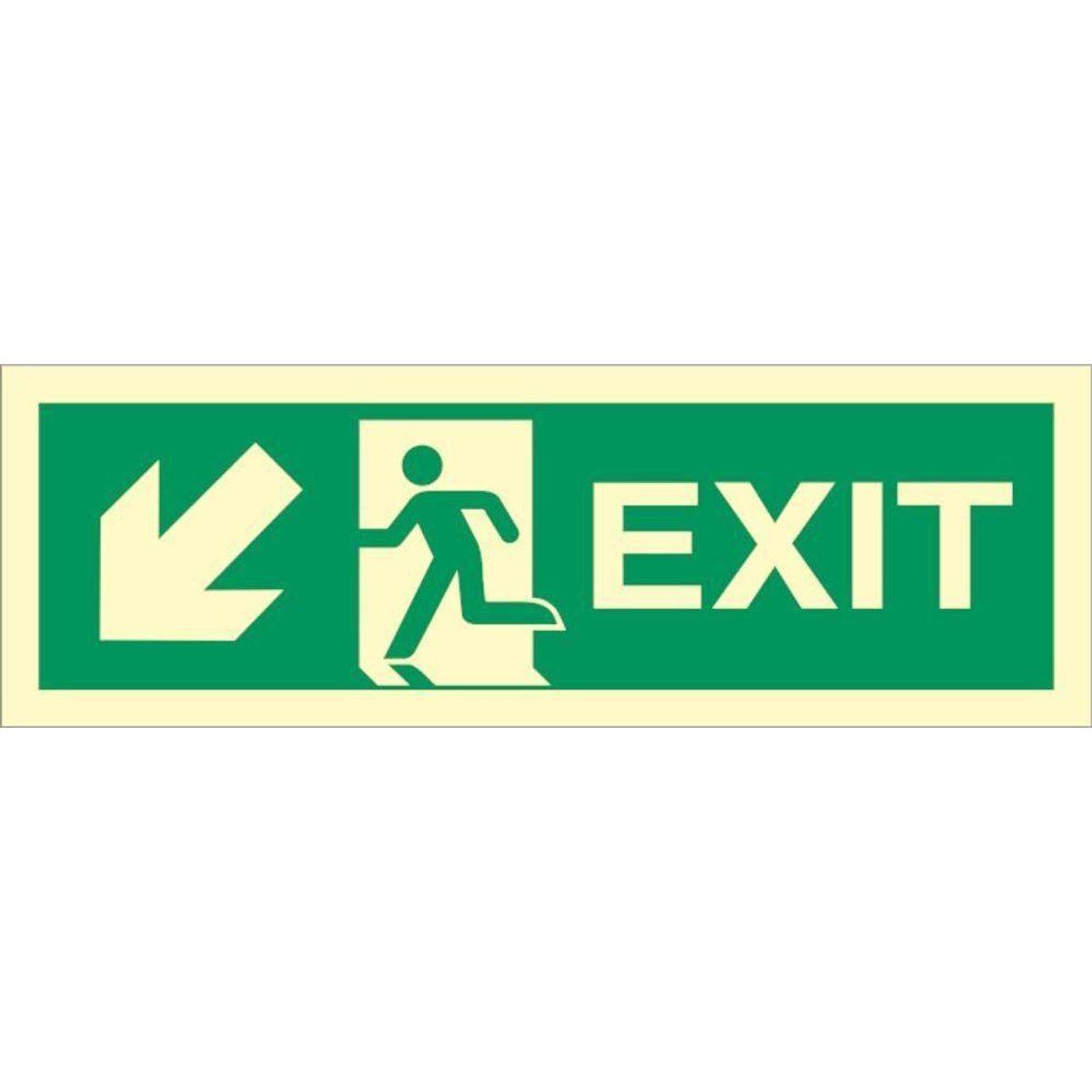 Sign IMO Exit left, arrow left/down 100009