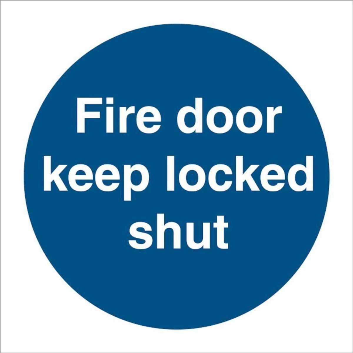 Sign IMO Fire door keep locked shut 106120