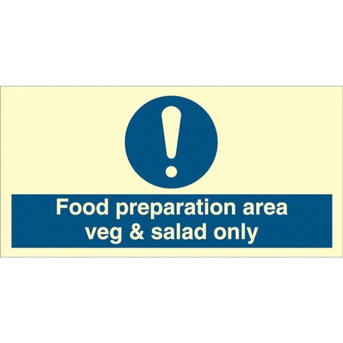 Sign IMO Food preparation area veg and salad only 106270