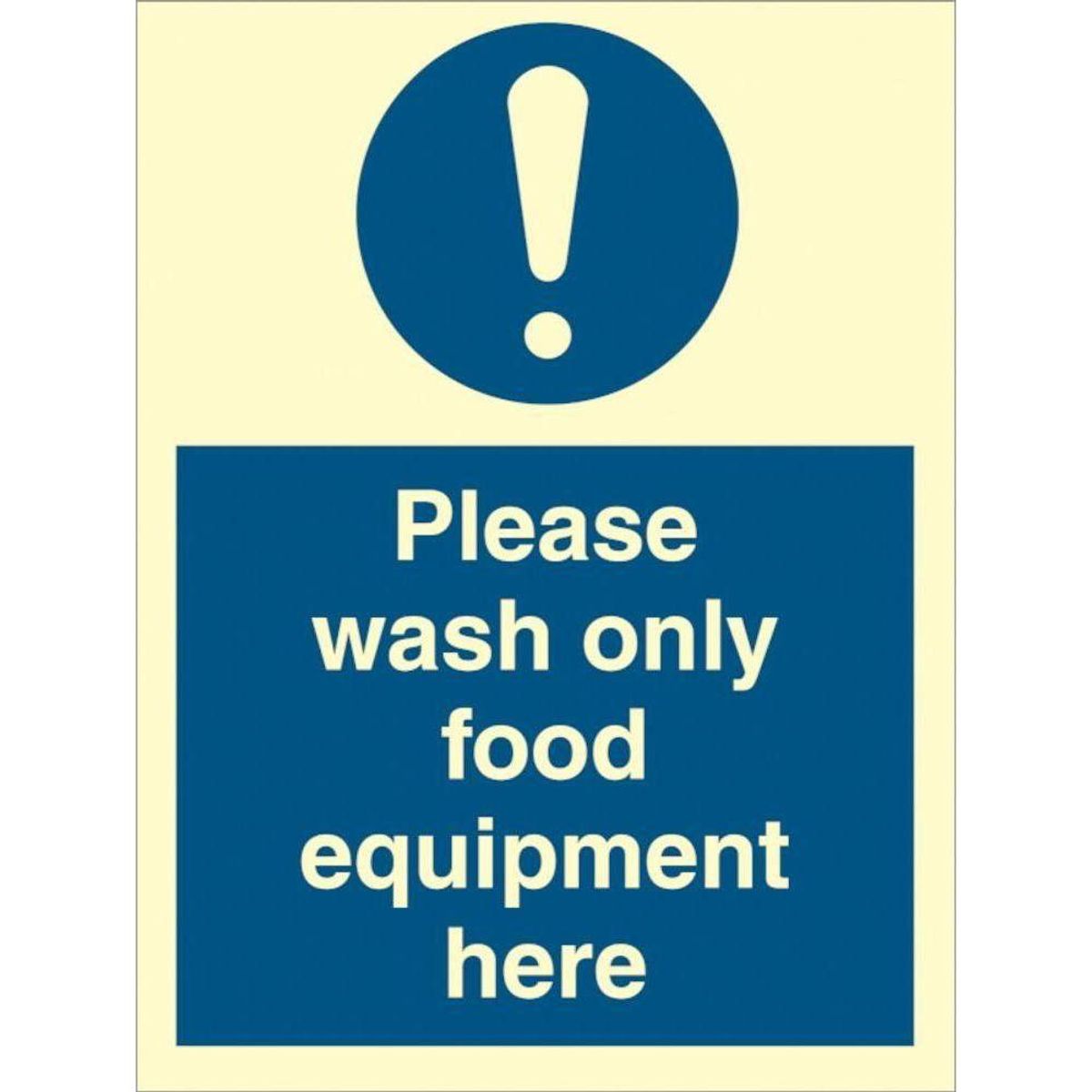 Sign IMO Please wash only food equipment here