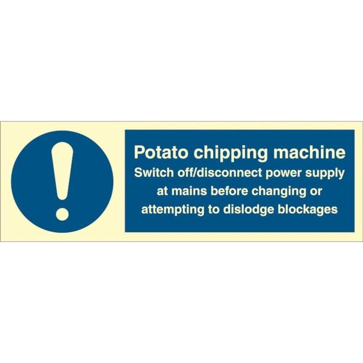 Sign IMO Potato chipping machine