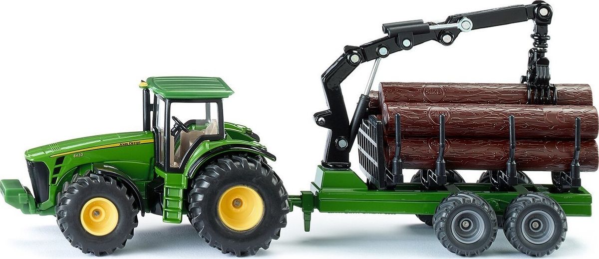 Siku - John Deere Traktor Med Skovvogn Legetøj - 1:50 - 1954