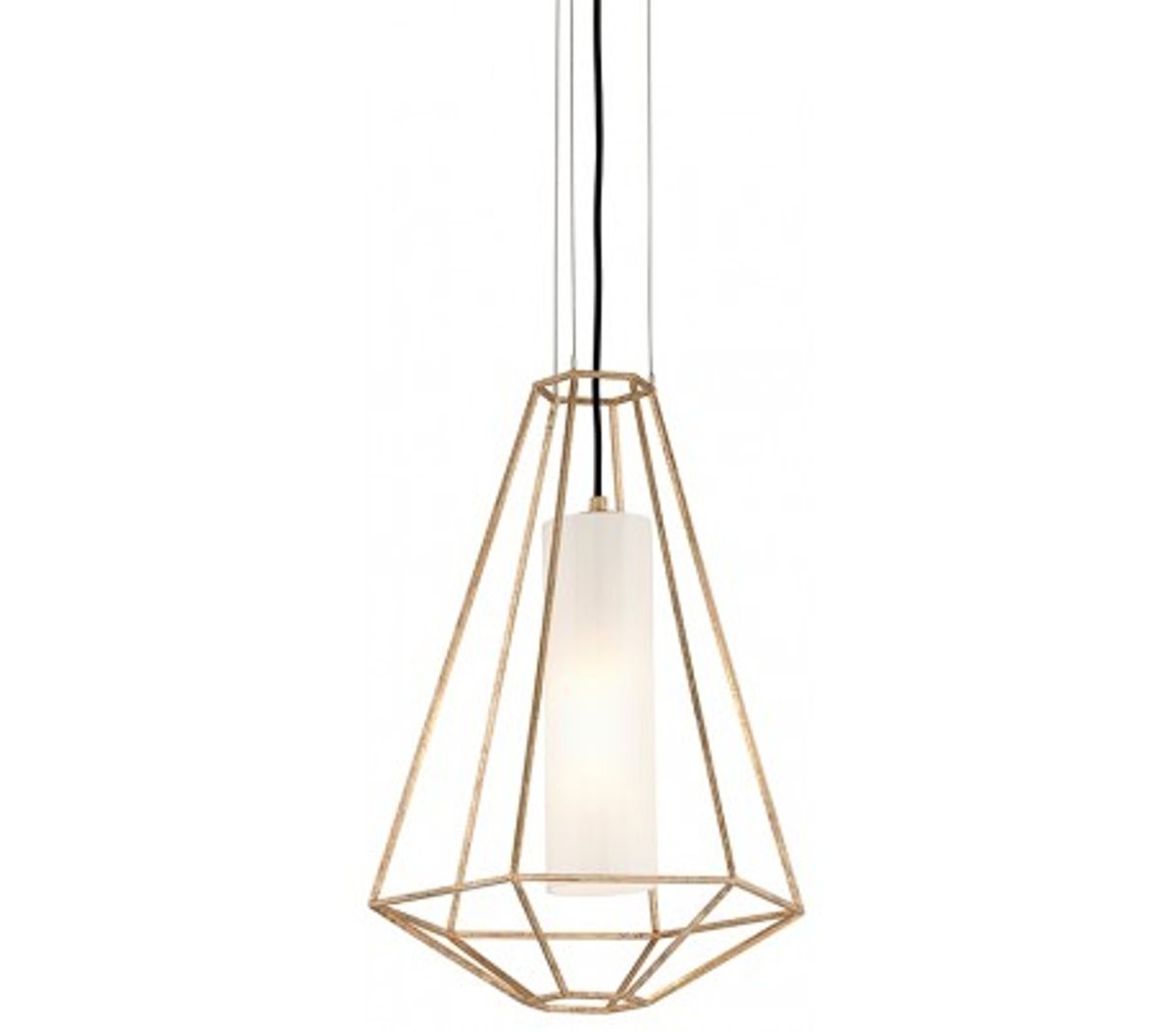 Silhouette Loftlampe i glas og jern Ø41 cm 1 x E27 - Opalhvid/Guld