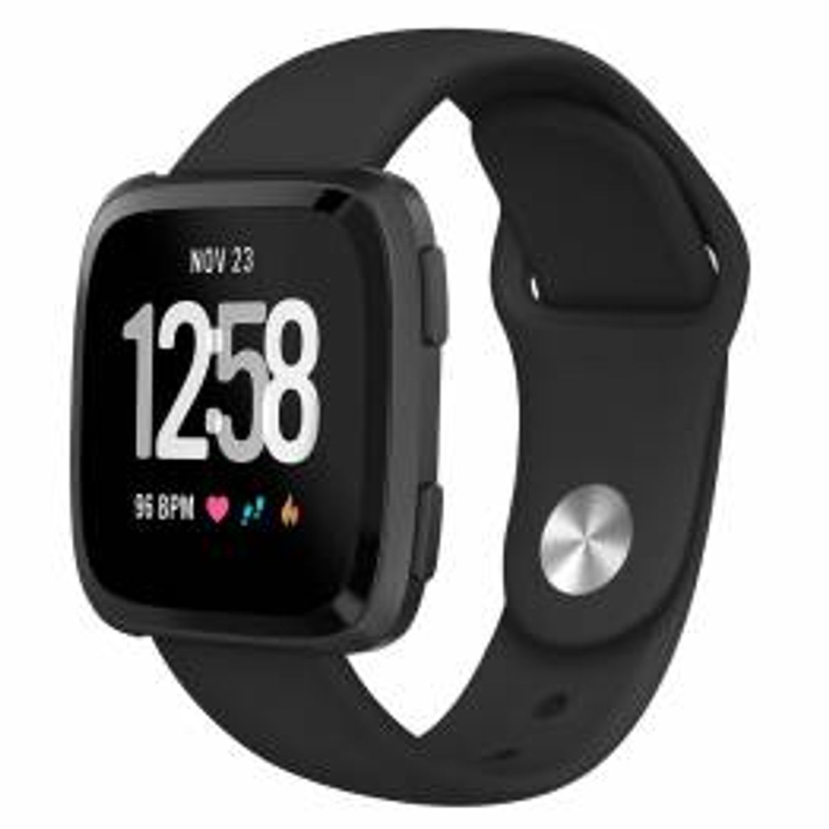 Silikone rem til Fitbit Versa / Versa 2 / Versa Lite - Sort