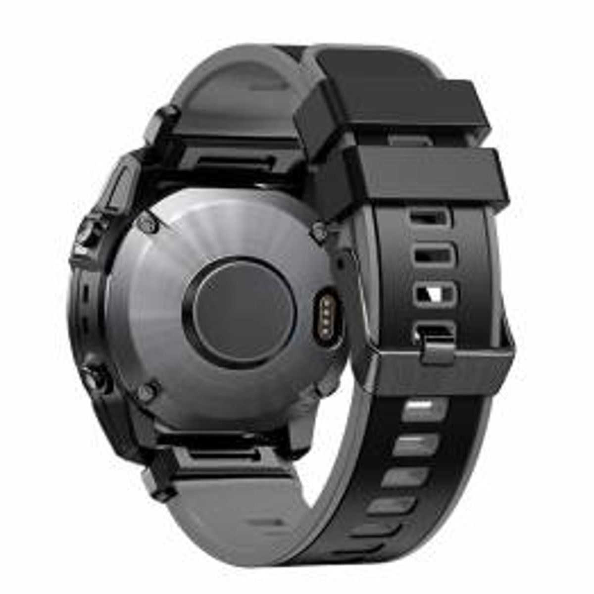 Silikone rem til Garmin Fenix 7 - 22mm - Sort/Grå