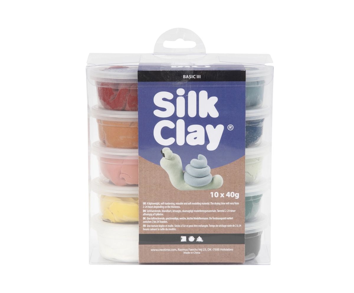 Silk clay 10 ass støvede farver 40 g