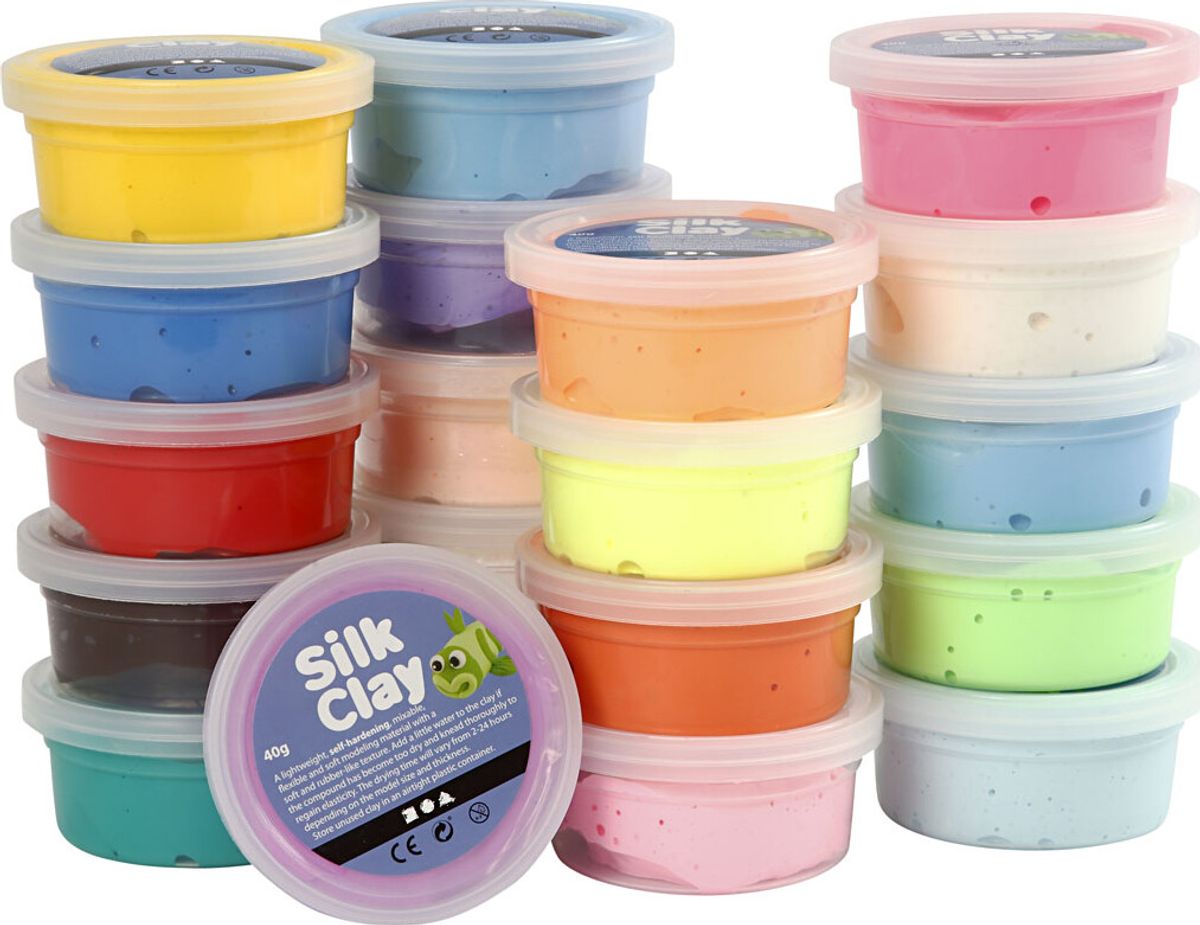 Silk Clay - 20 Farver - Modellervoks Sæt - 20x40 G