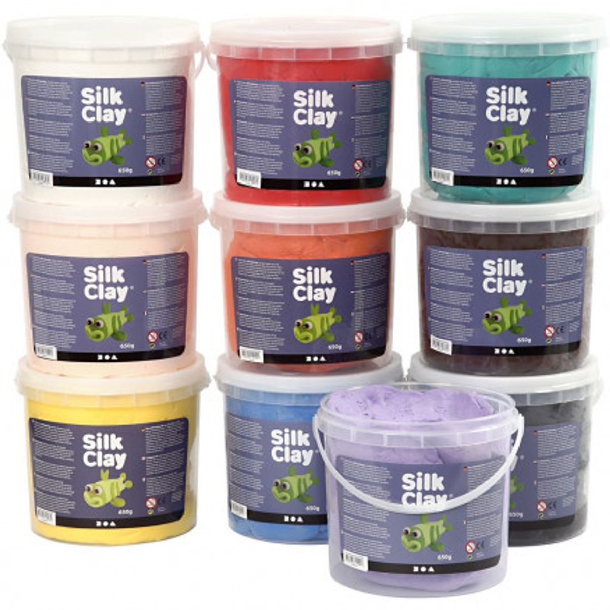 Silk Clay ®, ass. farver, 10x650 g/ 1 pk.