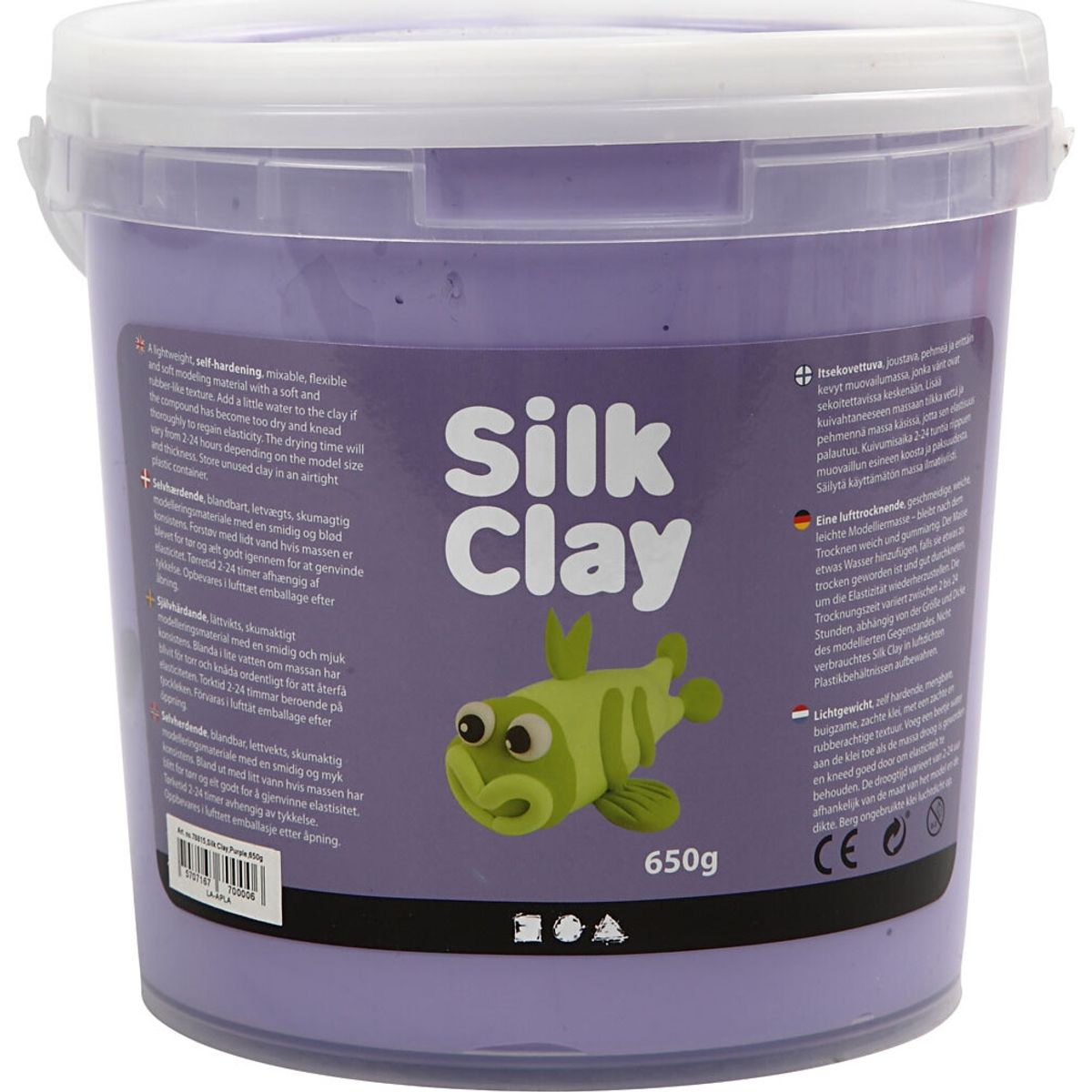 Silk Clay - Lilla - Modellervoks I Spand - 650 G