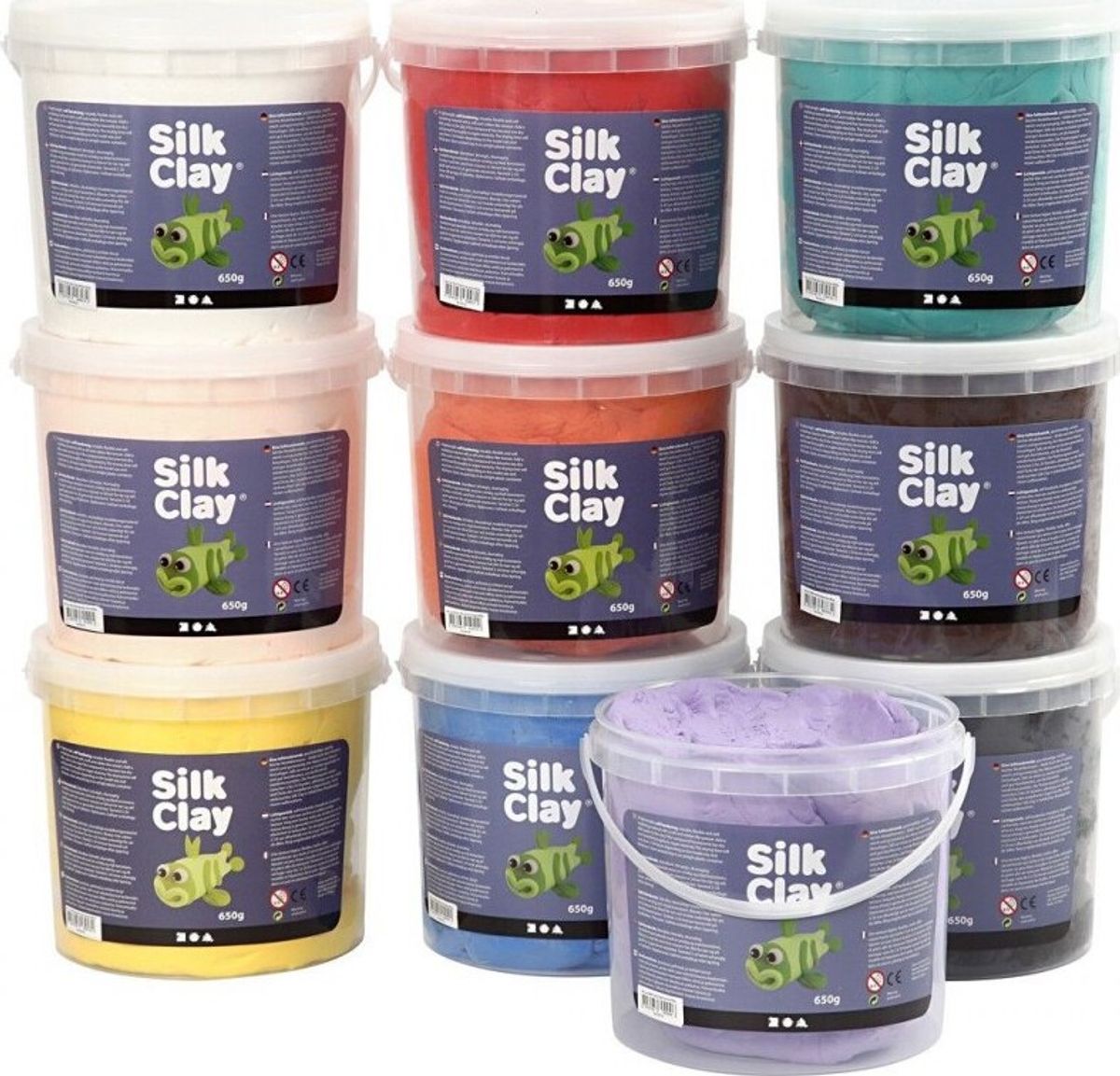 Silk Clay Modellervoks - Mange Farver - 10 Spande - 650g