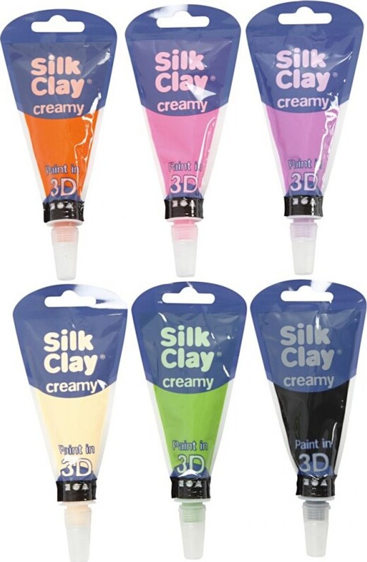 Silk Clay Modellervoks Sæt - Creamy - 6 X 35 Ml