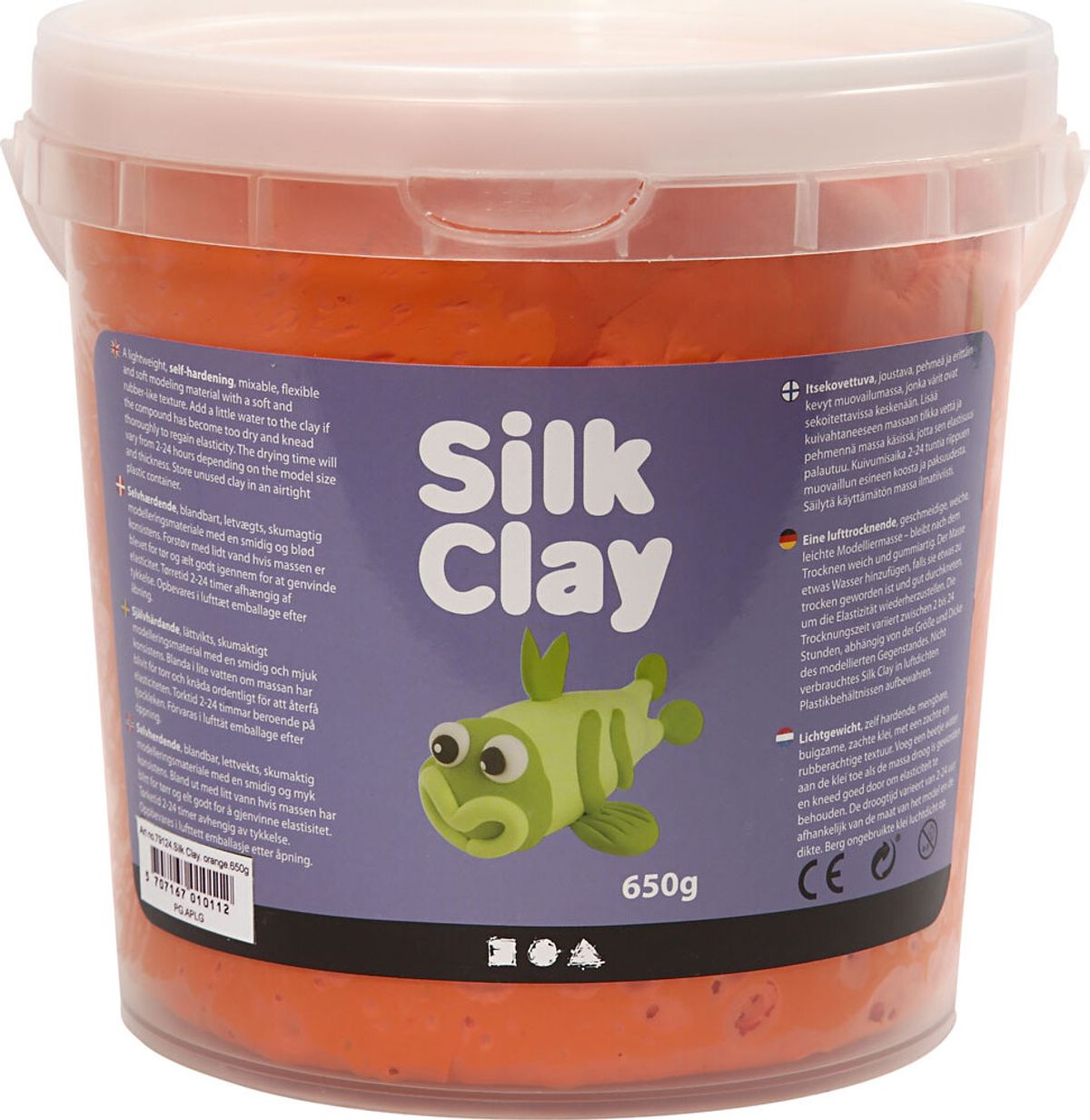 Silk Clay - Orange - Modellervoks I Spand - 650 G