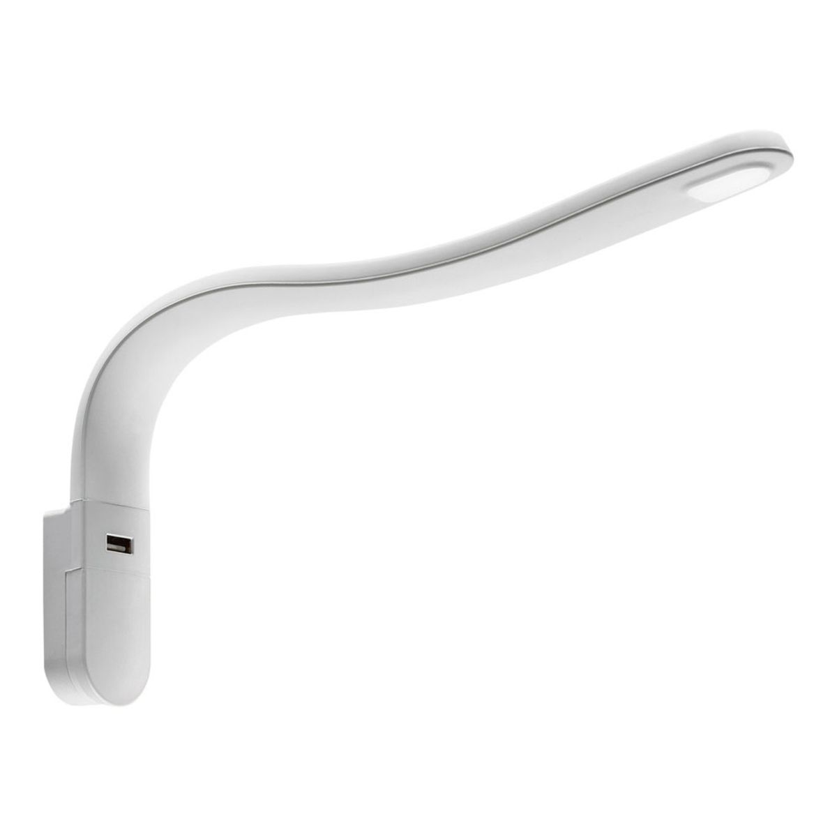 Silka spotlampe med flexhals og USB udtag White