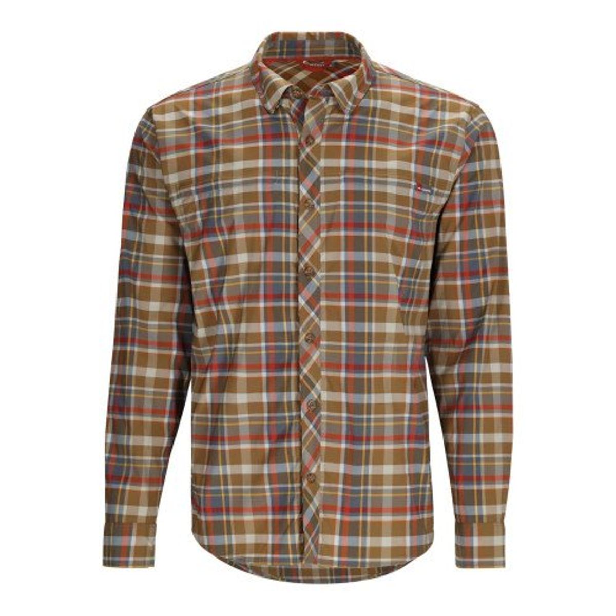 Simms BugStopper Stone Cold LS Skjorte Chestnut Multi Plaid