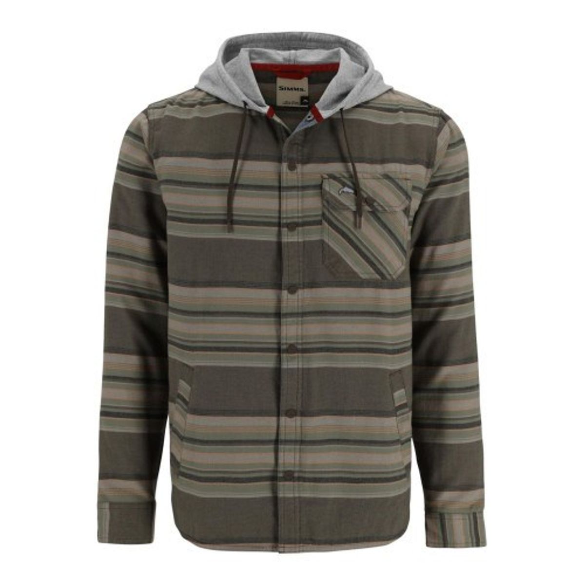 Simms Santee Flannel Hoody Hickory/Dolomite Blanket Stripe