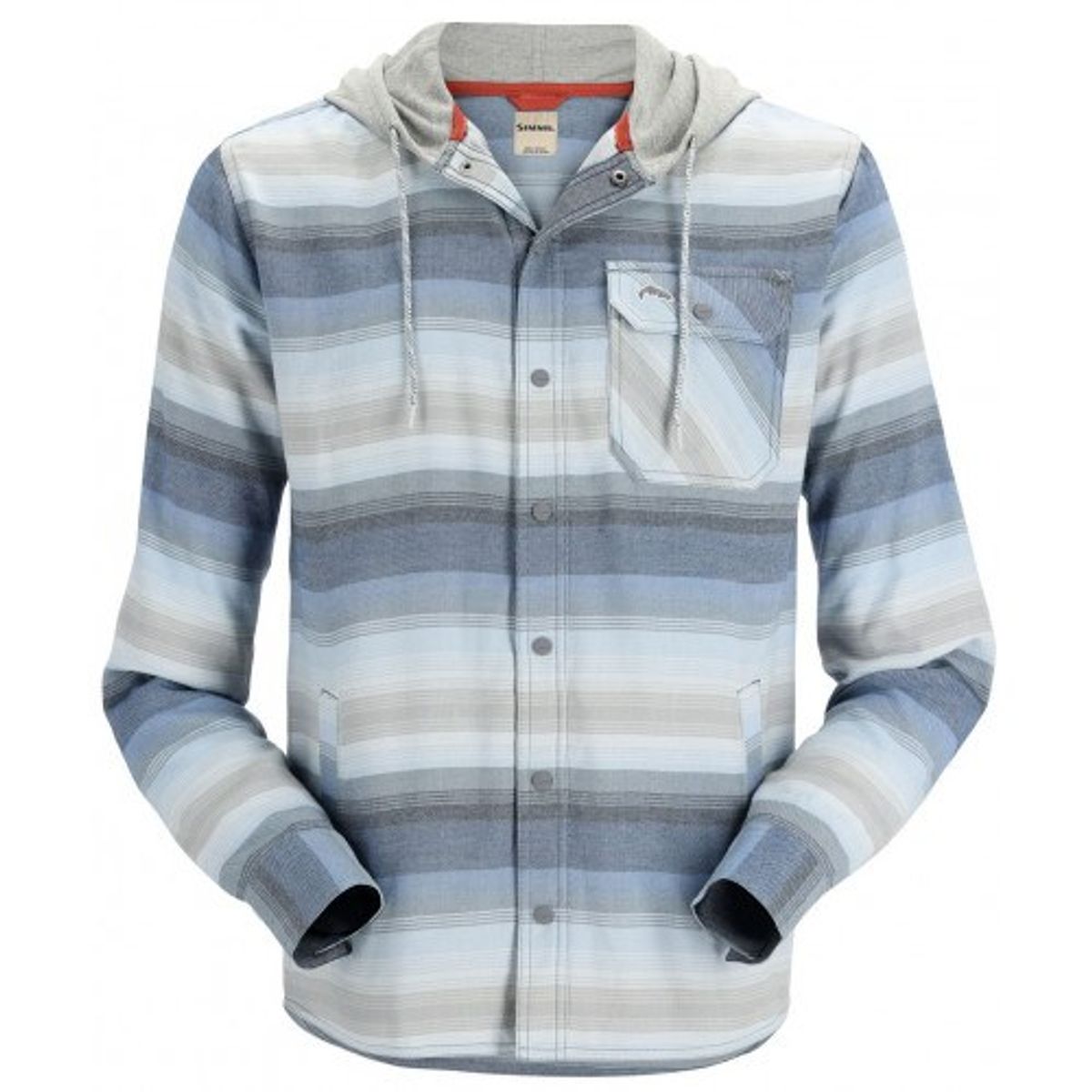 Simms Santee Flannel Hoody Navy/Storm/Steel Blue Stripe