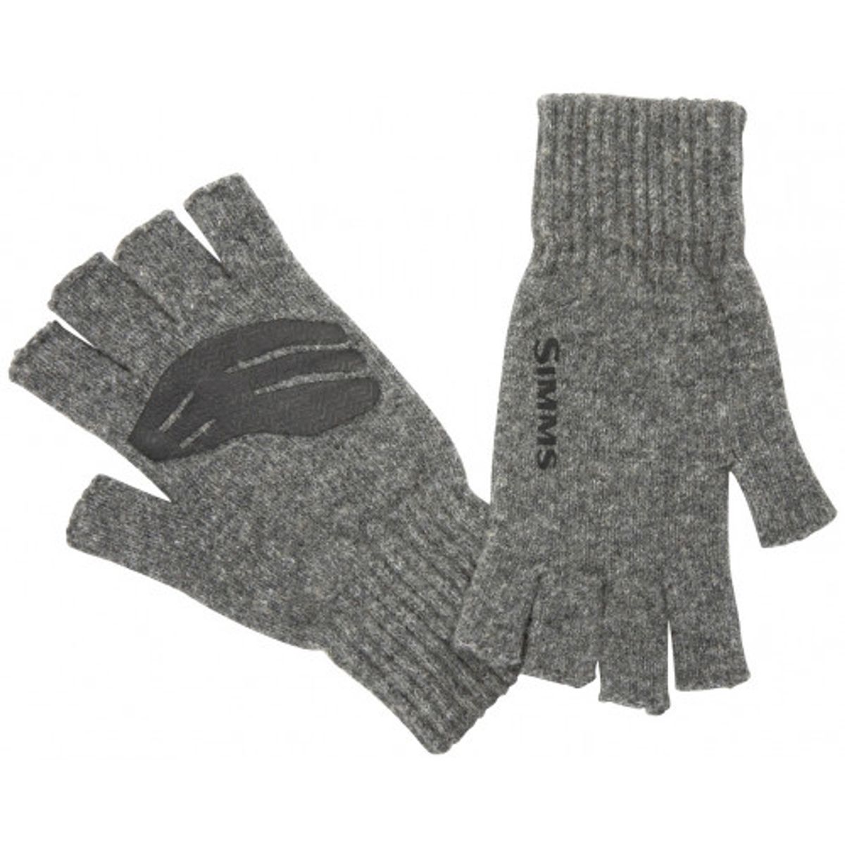 Simms Wool Half Finger Handske Steel