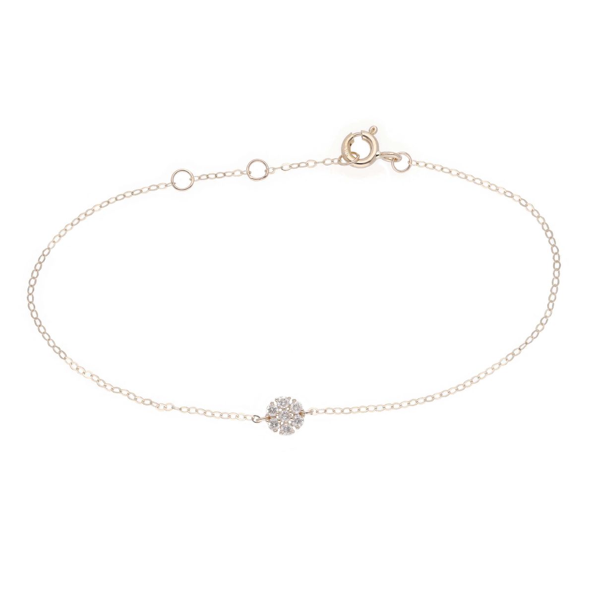 "Simple flower" Diamantarmbånd i 14KT Guld eller hvidguld, 0.11 ct diamanter