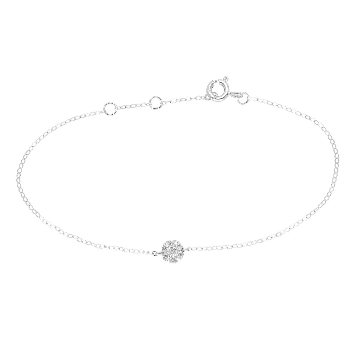 "Simple flower" Diamantarmbånd i 14KT Guld eller hvidguld, 0.11 ct diamanter