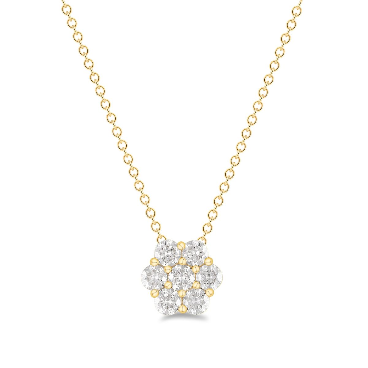 "Simple Flower" Diamantvedhæng i 14 kt. Guld-eller hvidguld, 0.20 ct. diamanter Inkl. kæde