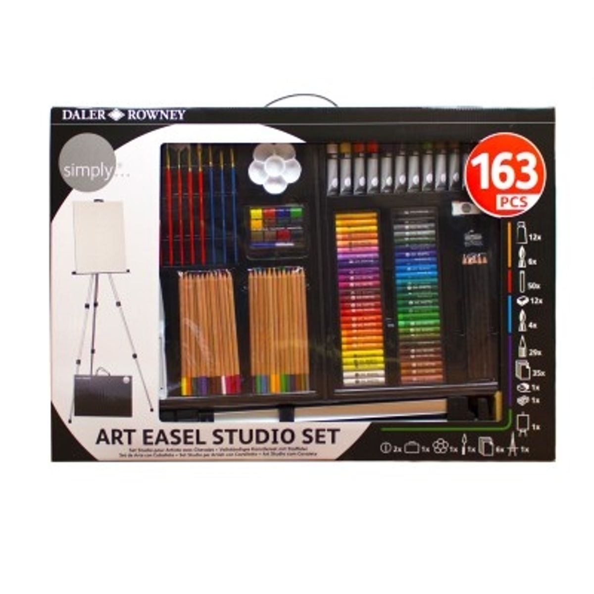 SIMPLY ART EASEL SET 163 PCS